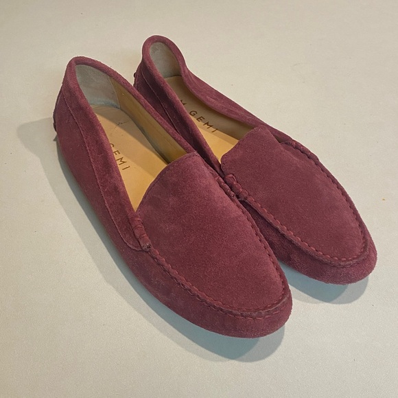 M. GEMI THE FELIZE SUEDE DRIVING SHOE MOCCASIN LOAFER BURGUNDY WOMENS SZ 39 - Picture 3 of 14
